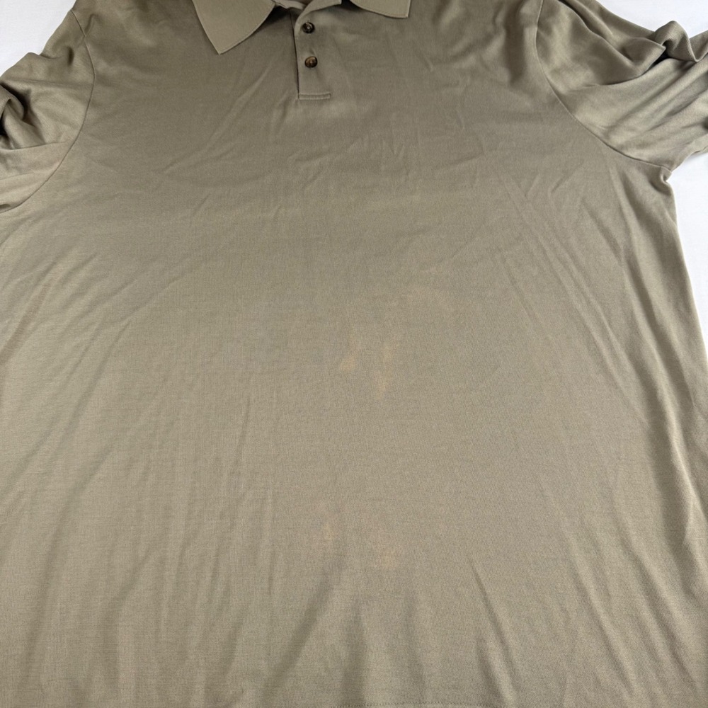 Robert Barakett Mens XXL Long Sleeve‎ Pima Cotton Polo Shirt Taupe Brown - Picture 8 of 8